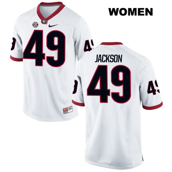 Georgia Bulldogs Women's Darius Jackson #49 NCAA Authentic White Nike Stitched College Football Jersey MDD8356JY